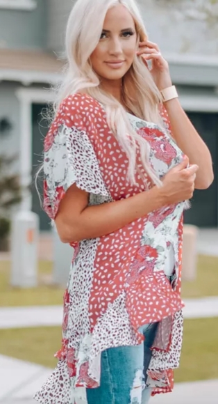 💕New boutique Wild rose animal print kimono - Picture 4 of 13